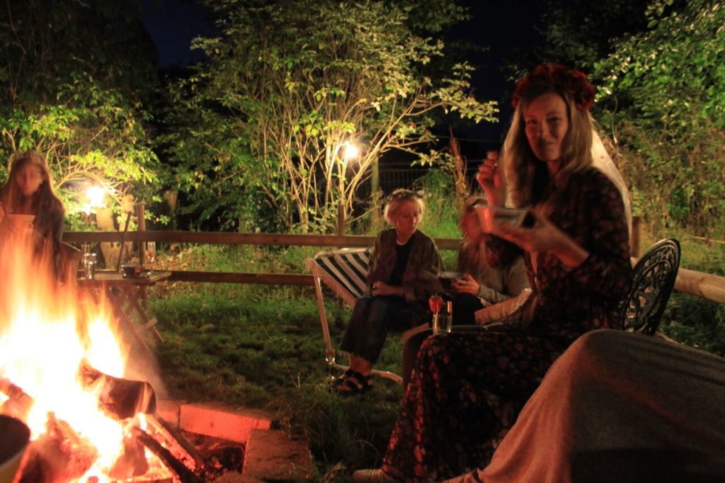 Bride to Be_fire pit_Glamping_hen Weekend_GreenAcre Events