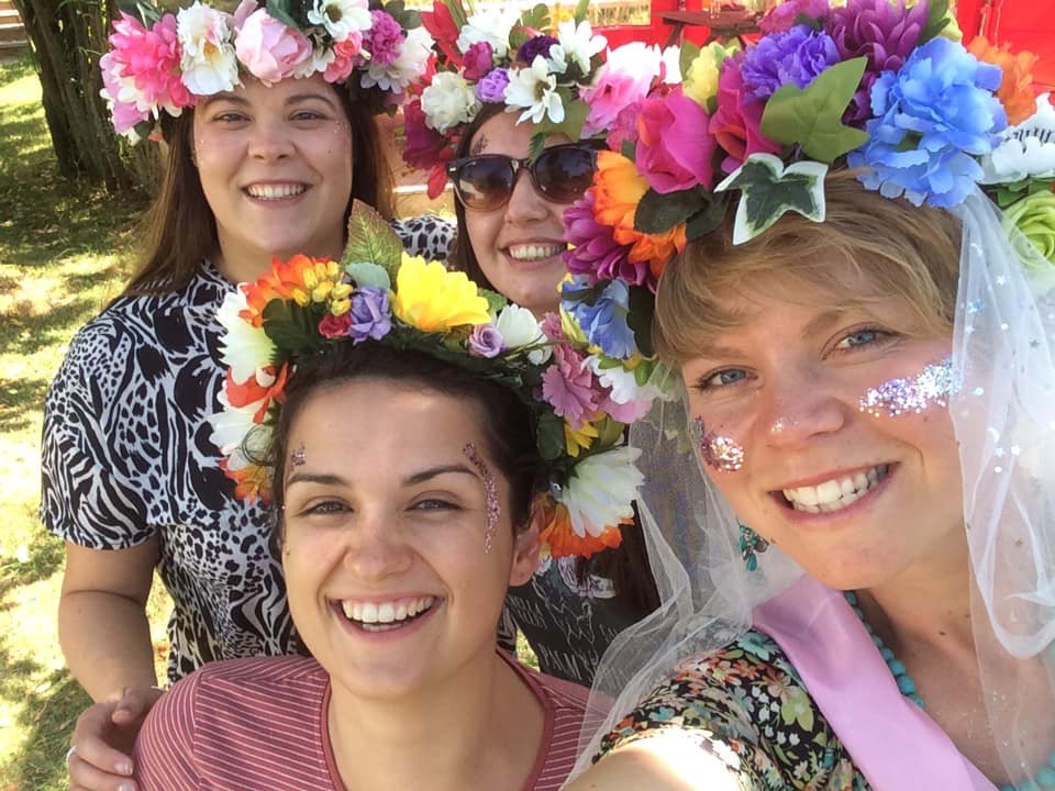 Hen Party Glamping Weekend Flower Crown workshop